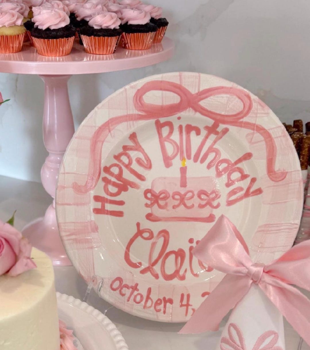 Personalized Hand-Painted Ceramic Birthday Plate - PN18