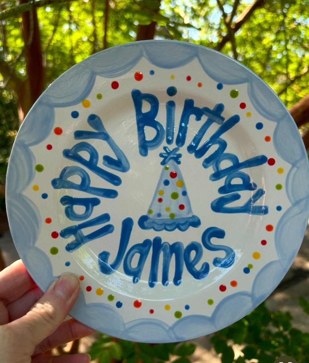 Personalized Hand-Painted Ceramic Birthday Plate - PN22