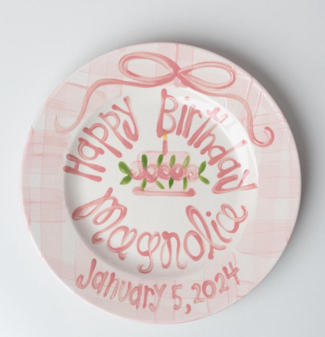Personalized Hand-Painted Ceramic Birthday Plate - PN18