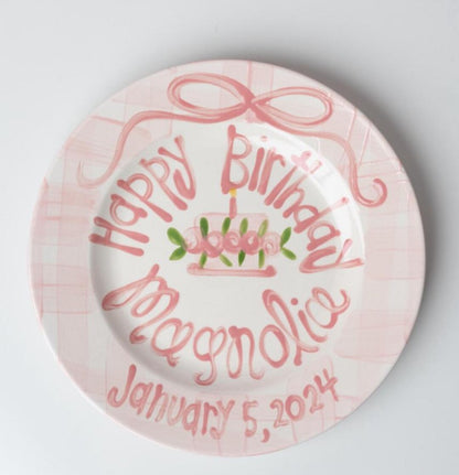 Personalized Hand-Painted Ceramic Birthday Plate - PN18