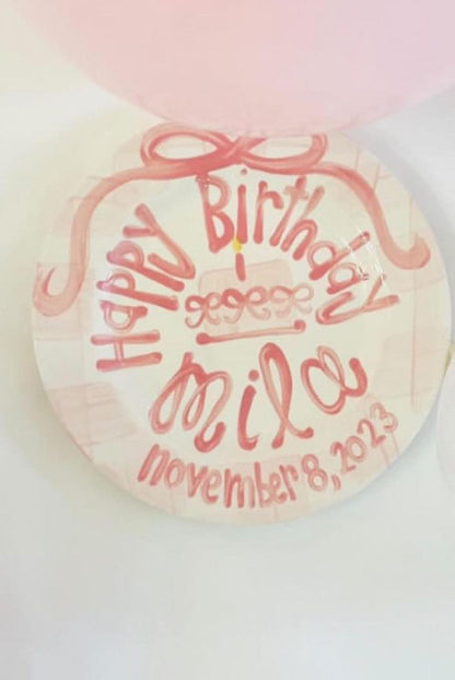 Personalized Hand-Painted Ceramic Birthday Plate - PN18