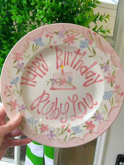 Personalized Hand-Painted Ceramic Birthday Plate - PN20