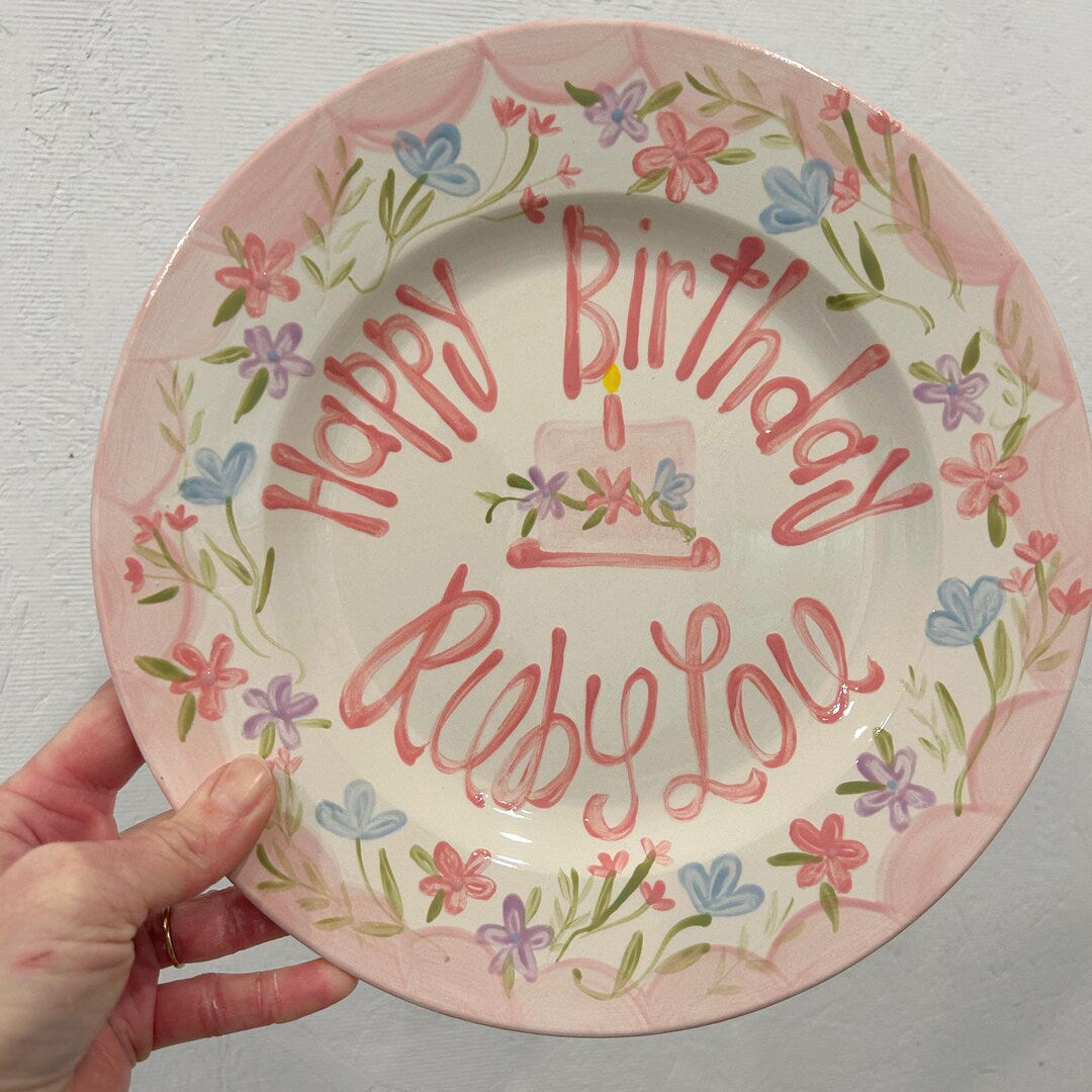 Personalized Hand-Painted Ceramic Birthday Plate - PN20