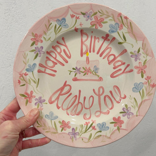 Personalized Hand-Painted Ceramic Birthday Plate - PN20