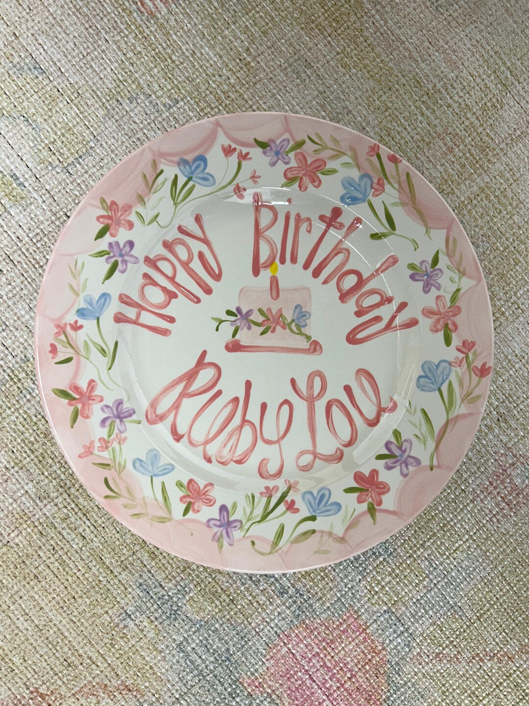 Personalized Hand-Painted Ceramic Birthday Plate - PN20