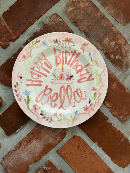 Personalized Hand-Painted Ceramic Birthday Plate - PN20