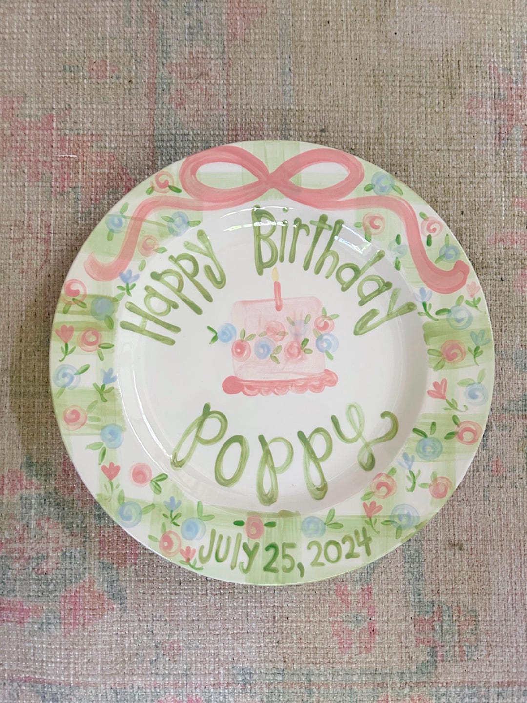 Personalized Hand-Painted Ceramic Birthday Plate - PN21