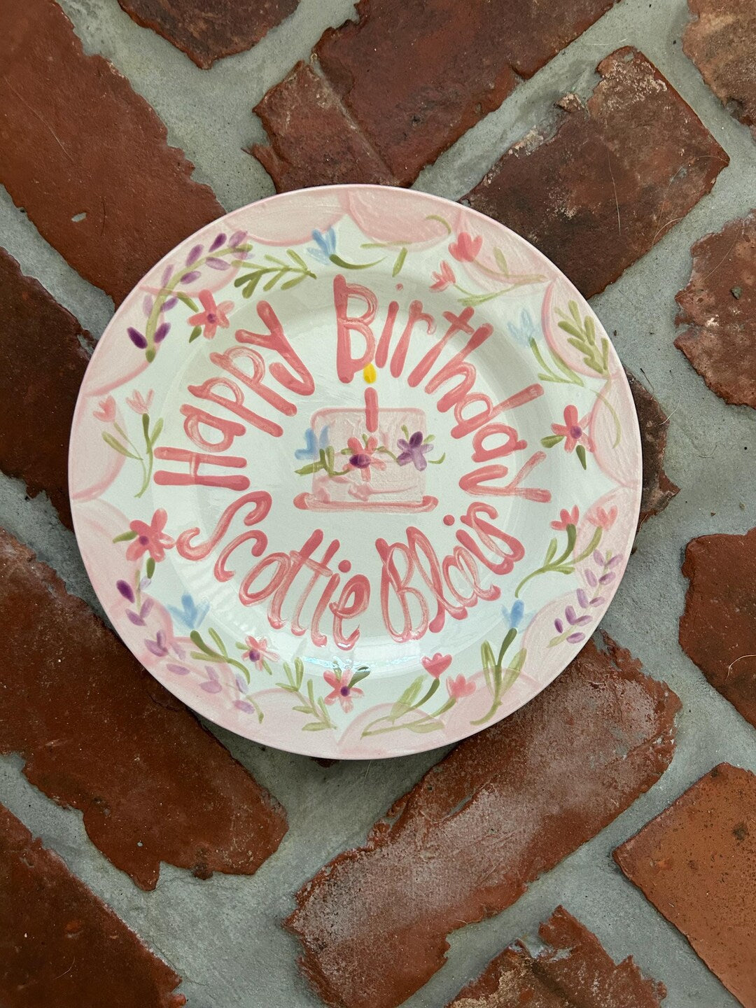 Personalized Hand-Painted Ceramic Birthday Plate - PN20