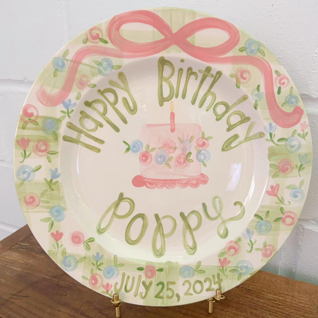 Personalized Hand-Painted Ceramic Birthday Plate - PN21