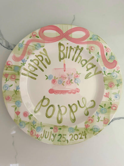 Personalized Hand-Painted Ceramic Birthday Plate - PN21
