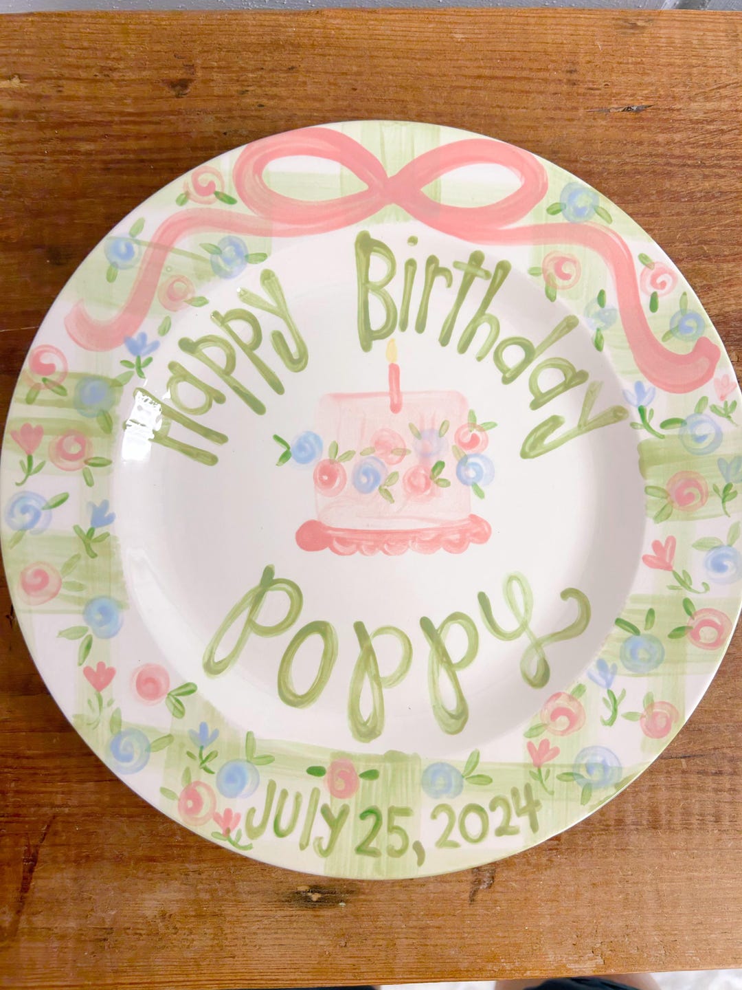 Personalized Hand-Painted Ceramic Birthday Plate - PN21