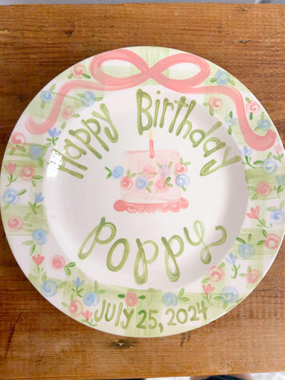 Personalized Hand-Painted Ceramic Birthday Plate - PN21