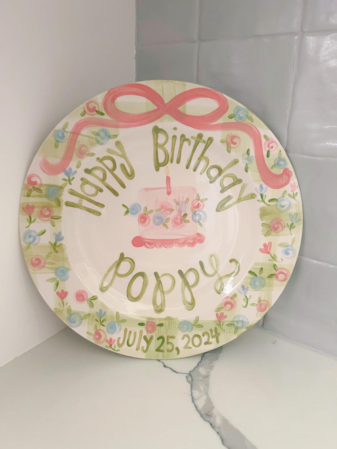 Personalized Hand-Painted Ceramic Birthday Plate - PN21