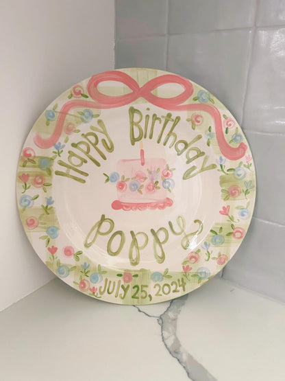Personalized Hand-Painted Ceramic Birthday Plate - PN21