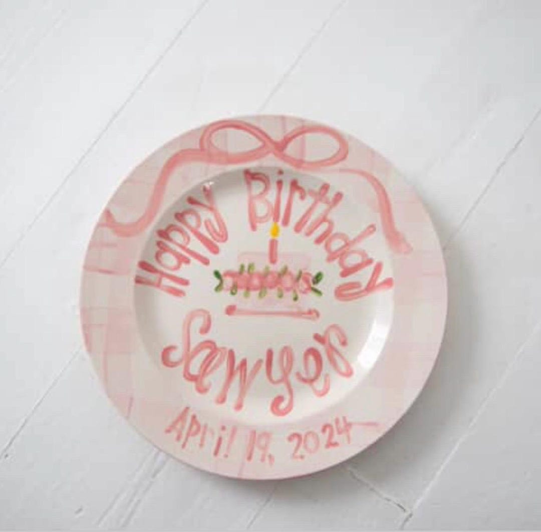 Personalized Hand-Painted Ceramic Birthday Plate - PN18