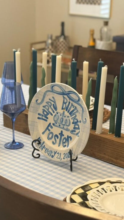 Personalized Hand-Painted Ceramic Birthday Plate - PN19