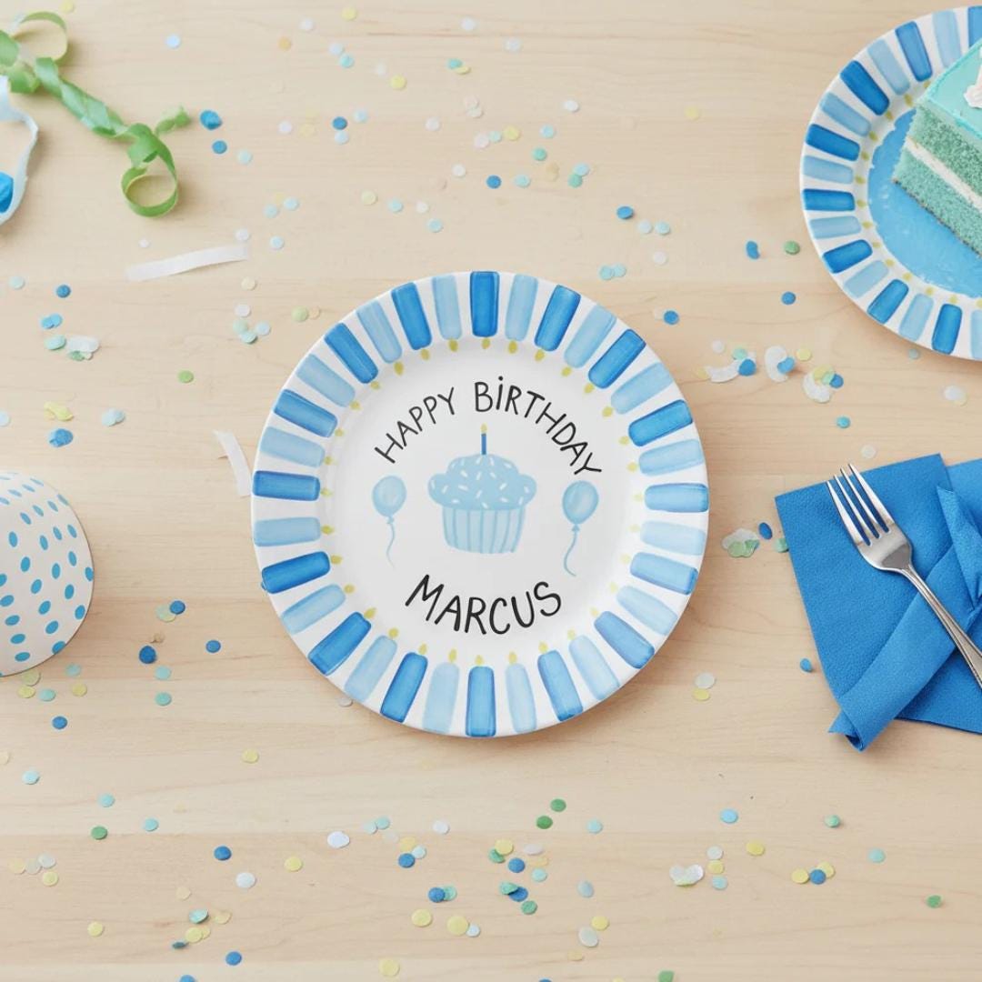 Personalized Hand-Painted Ceramic Birthday Plate - PN11