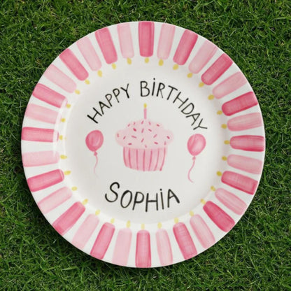 Personalized Hand-Painted Ceramic Birthday Plate - PN11