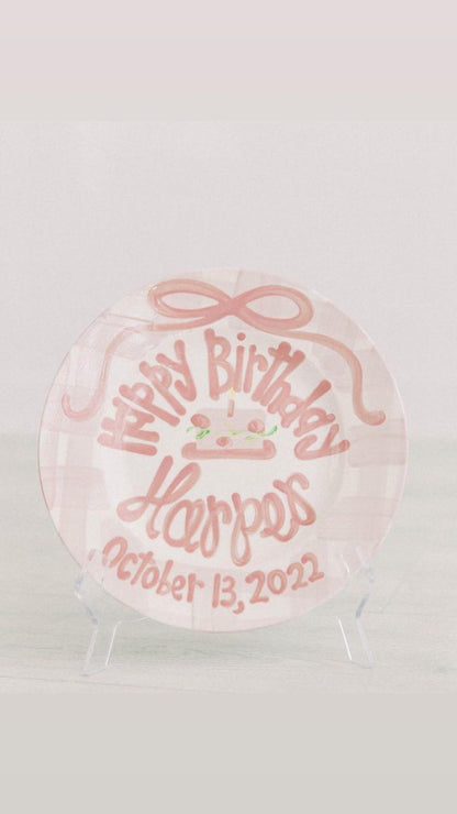 Personalized Hand-Painted Ceramic Birthday Plate - PN18