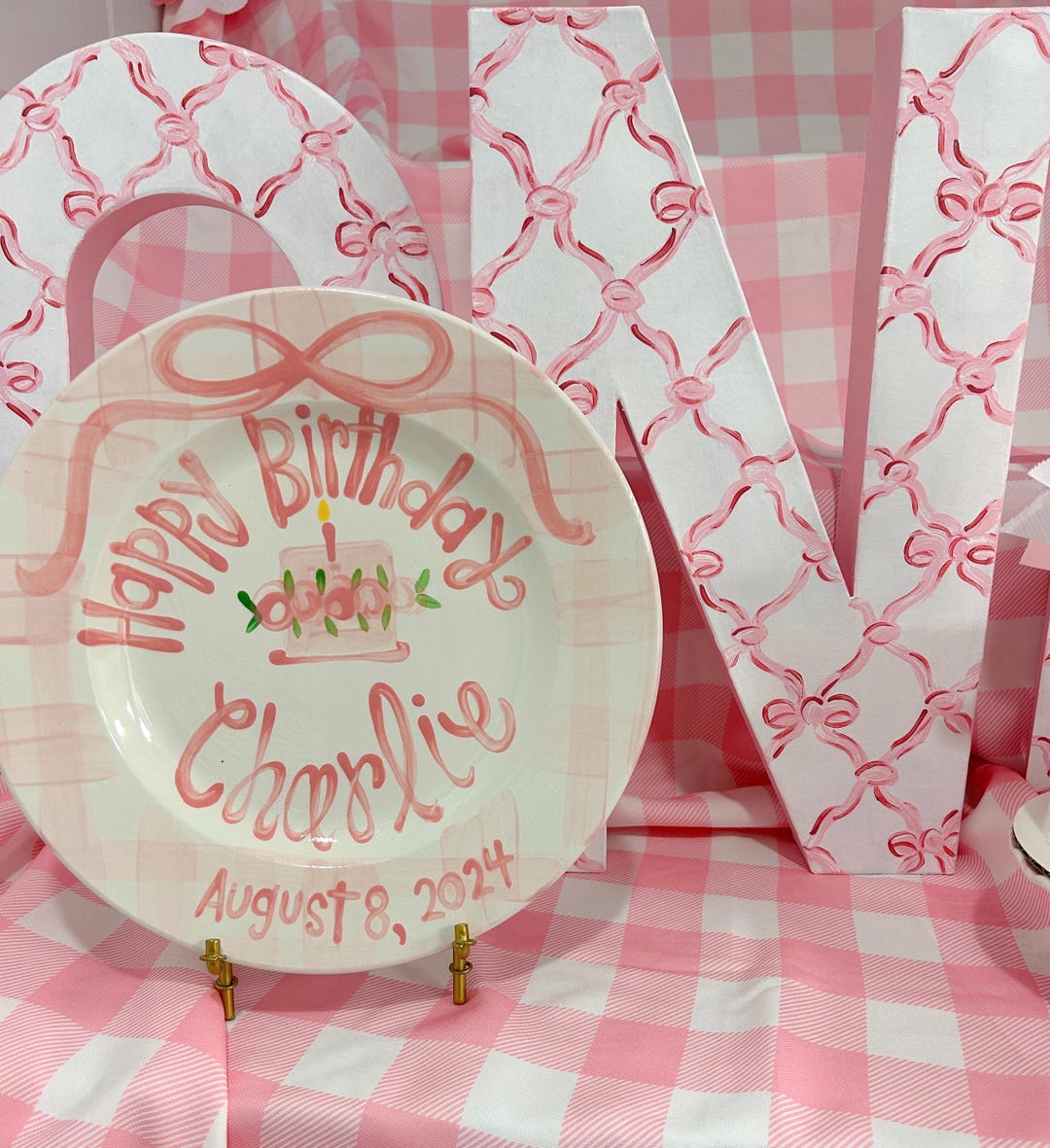 Personalized Hand-Painted Ceramic Birthday Plate - PN18