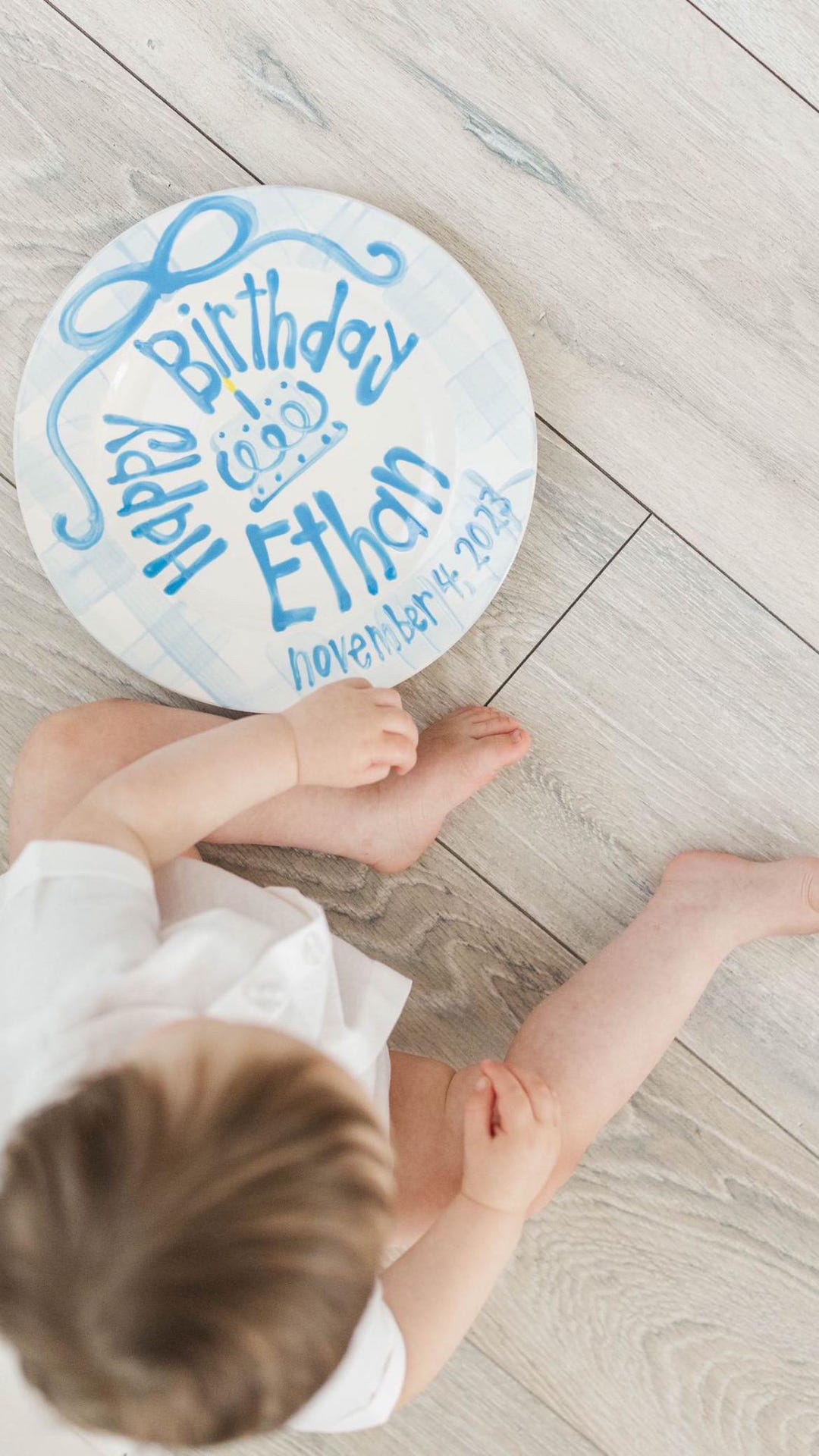Personalized Hand-Painted Ceramic Birthday Plate - PN19