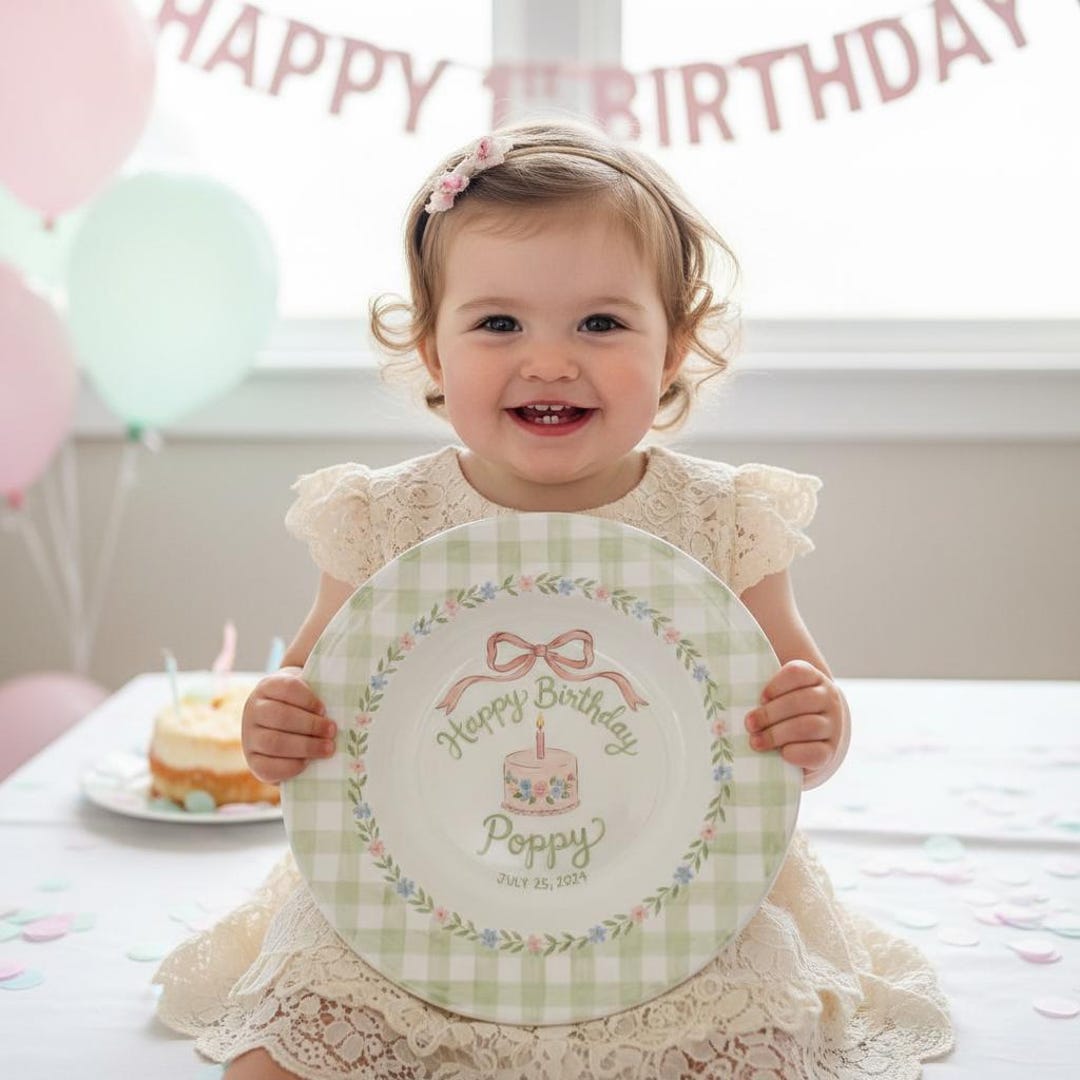 Personalized Hand-Painted Ceramic Birthday Plate - PN12