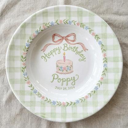 Personalized Hand-Painted Ceramic Birthday Plate - PN12