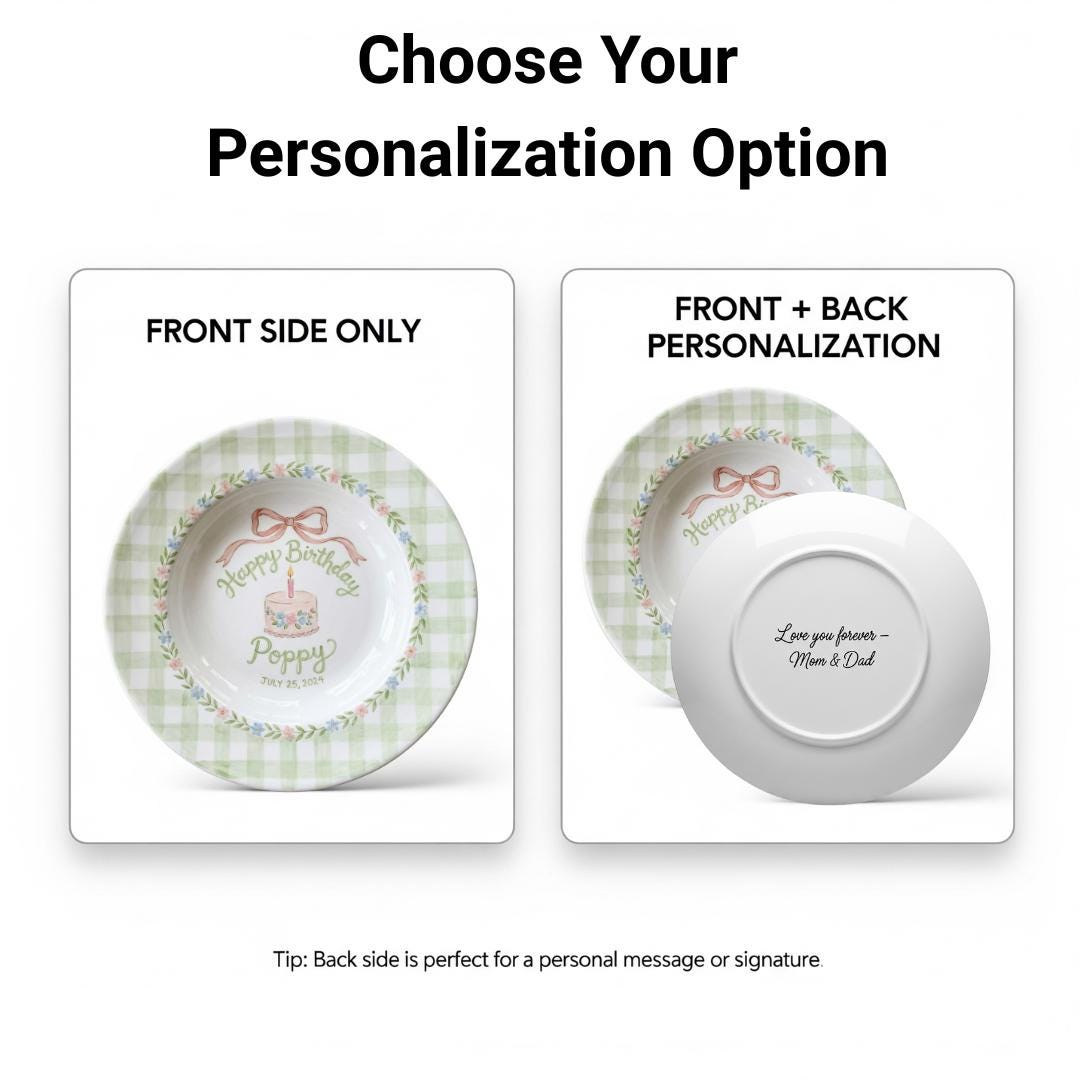 Personalized Hand-Painted Ceramic Birthday Plate - PN12