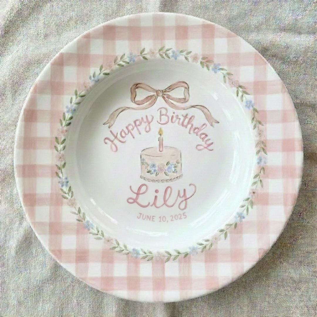 Personalized Hand-Painted Ceramic Birthday Plate - PN12