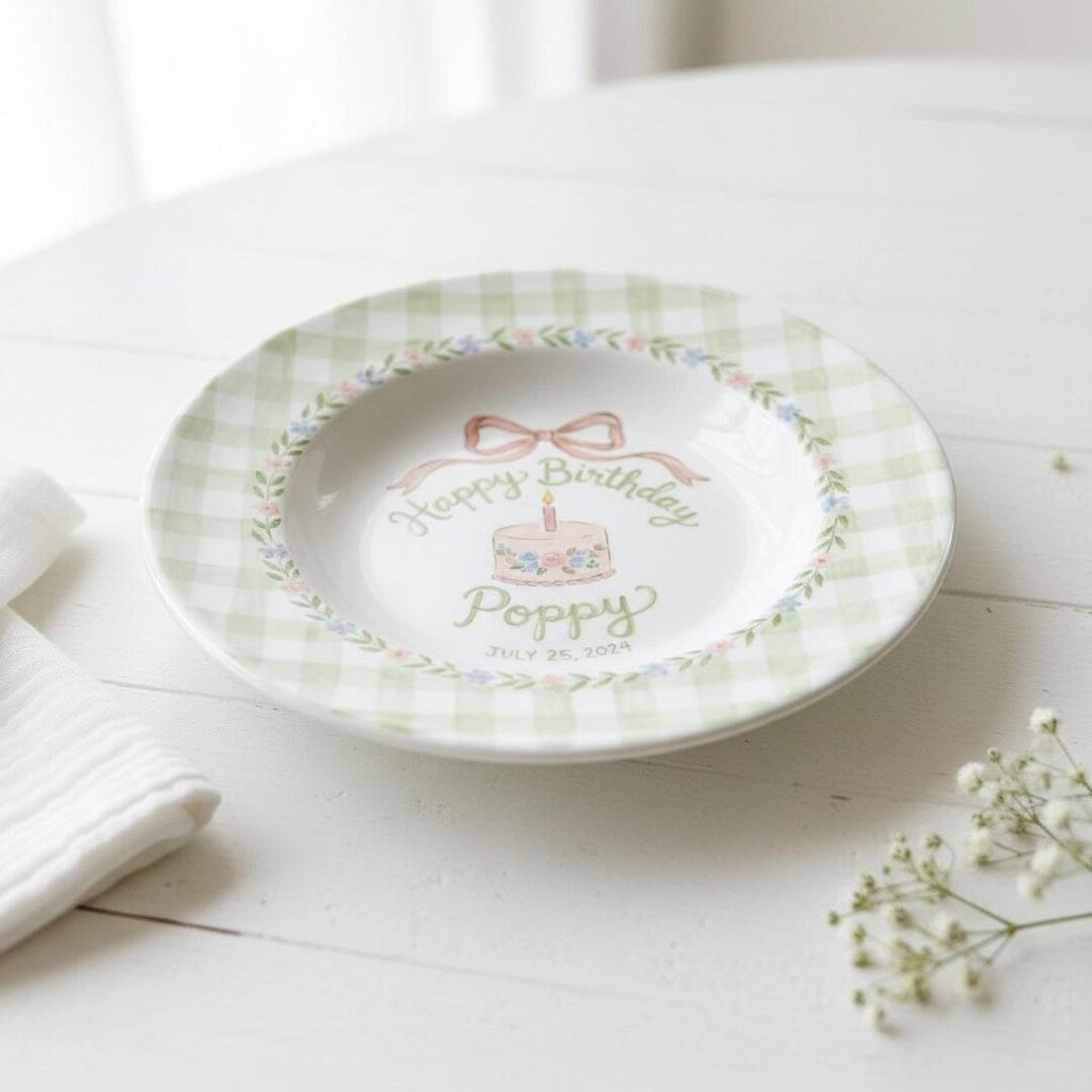 Personalized Hand-Painted Ceramic Birthday Plate - PN12