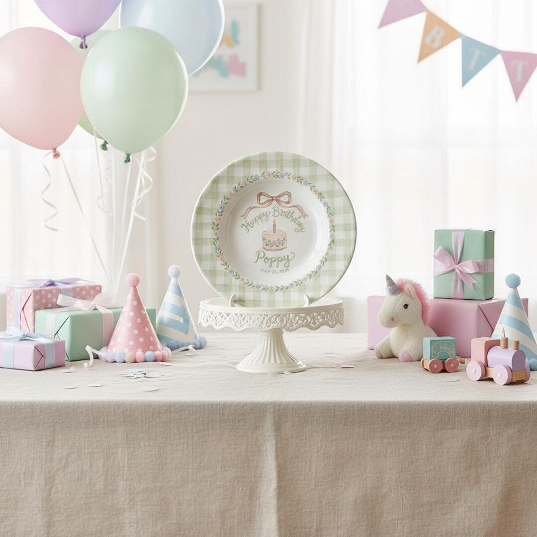 Personalized Hand-Painted Ceramic Birthday Plate - PN12