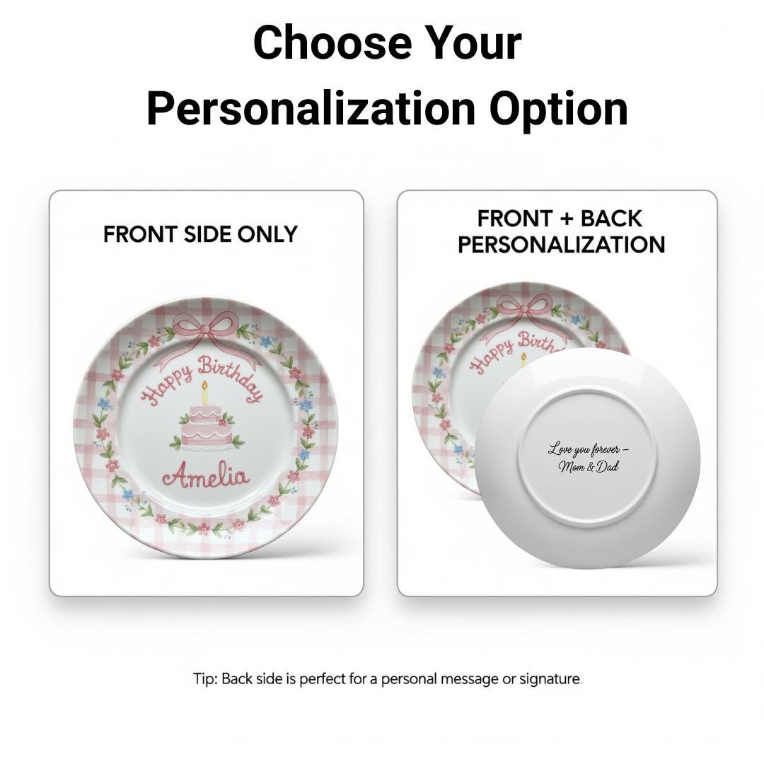 Personalized Hand-Painted Ceramic Birthday Plate - PN10