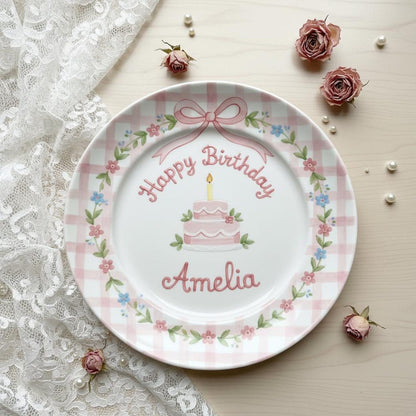 Personalized Hand-Painted Ceramic Birthday Plate - PN10
