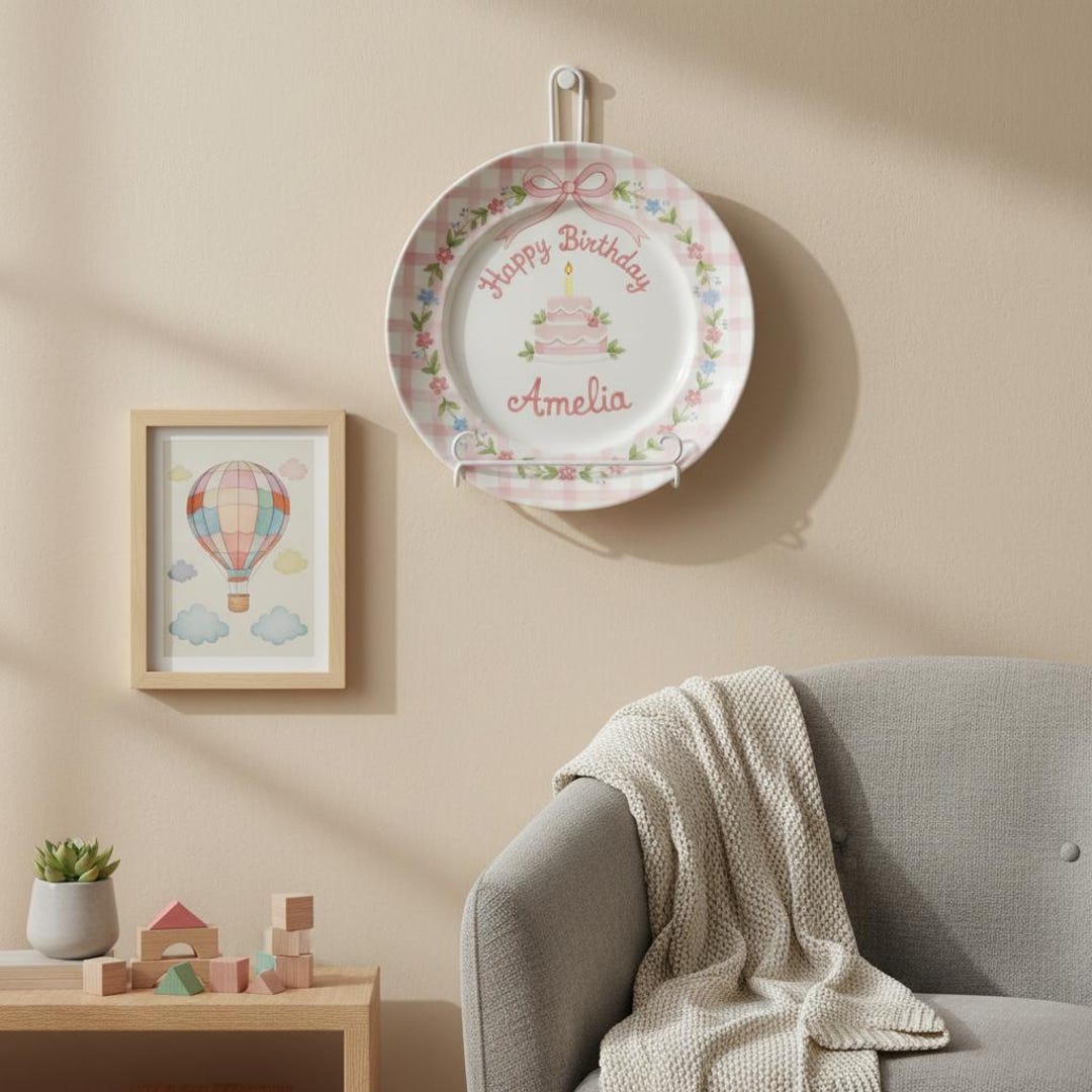 Personalized Hand-Painted Ceramic Birthday Plate - PN10