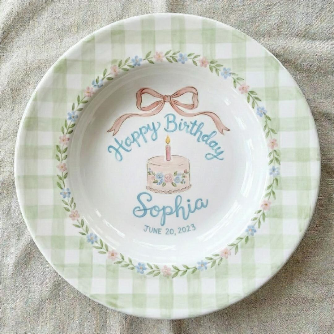 Personalized Hand-Painted Ceramic Birthday Plate - PN12