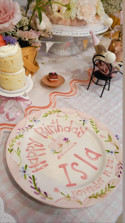 Personalized Hand-Painted Ceramic Birthday Plate - PN20