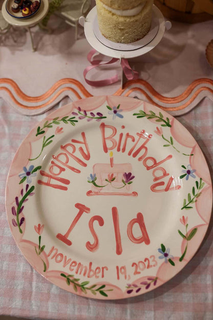 Personalized Hand-Painted Ceramic Birthday Plate - PN20