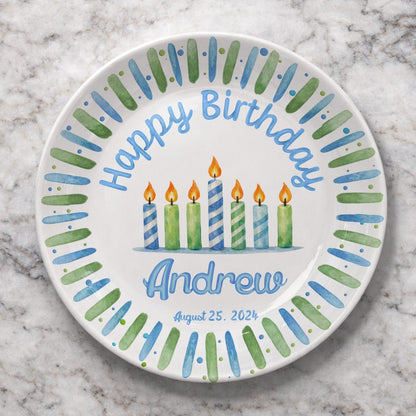 Personalized Hand-Painted Ceramic Birthday Plate - PN17