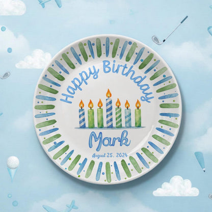 Personalized Hand-Painted Ceramic Birthday Plate - PN17