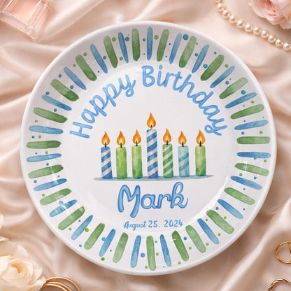 Personalized Hand-Painted Ceramic Birthday Plate - PN17