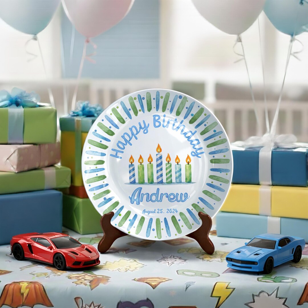 Personalized Hand-Painted Ceramic Birthday Plate - PN17