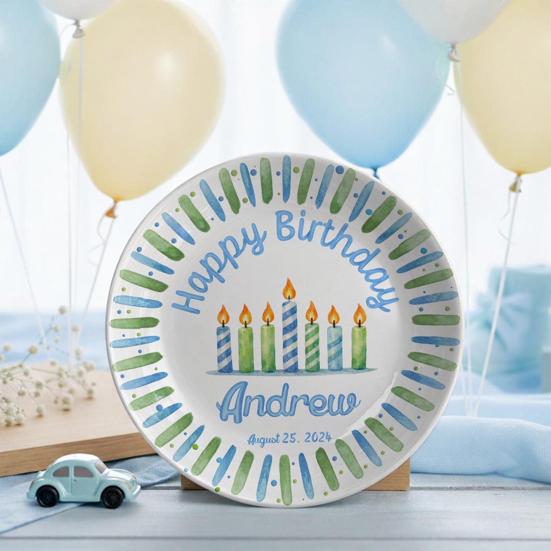 Personalized Hand-Painted Ceramic Birthday Plate - PN17