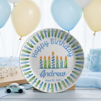 Personalized Hand-Painted Ceramic Birthday Plate - PN17