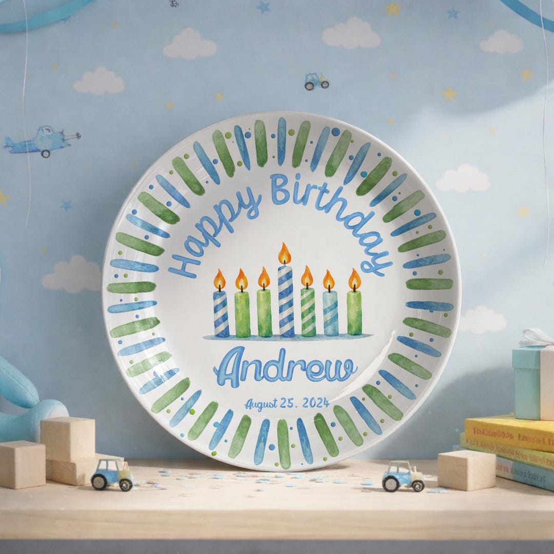 Personalized Hand-Painted Ceramic Birthday Plate - PN17