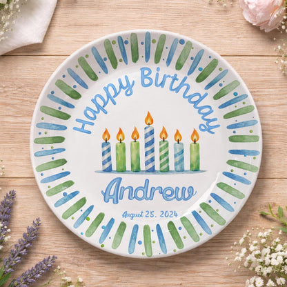 Personalized Hand-Painted Ceramic Birthday Plate - PN17