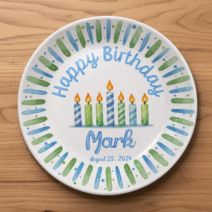 Personalized Hand-Painted Ceramic Birthday Plate - PN17
