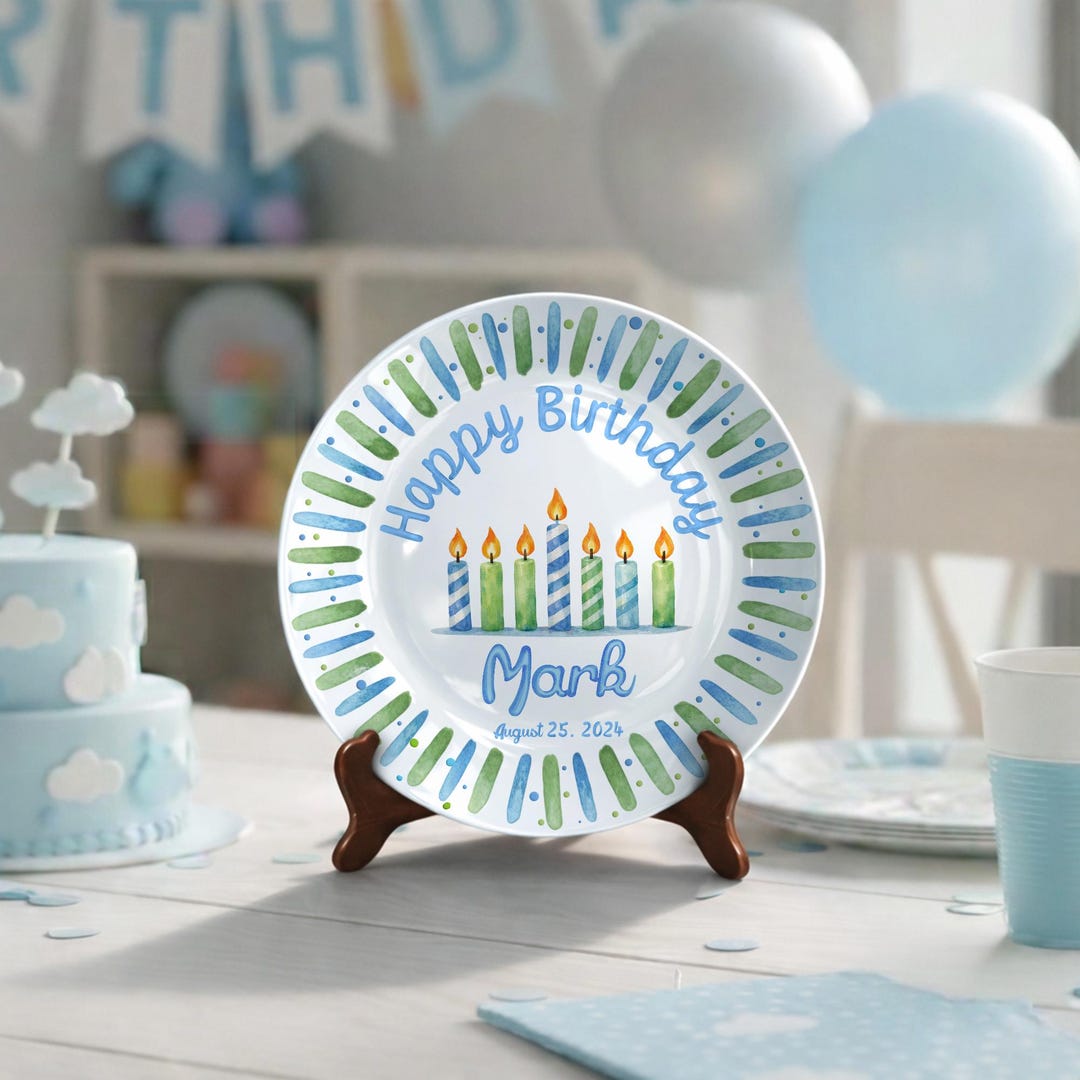 Personalized Hand-Painted Ceramic Birthday Plate - PN17