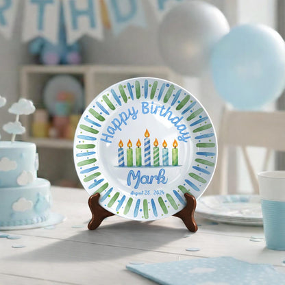 Personalized Hand-Painted Ceramic Birthday Plate - PN17