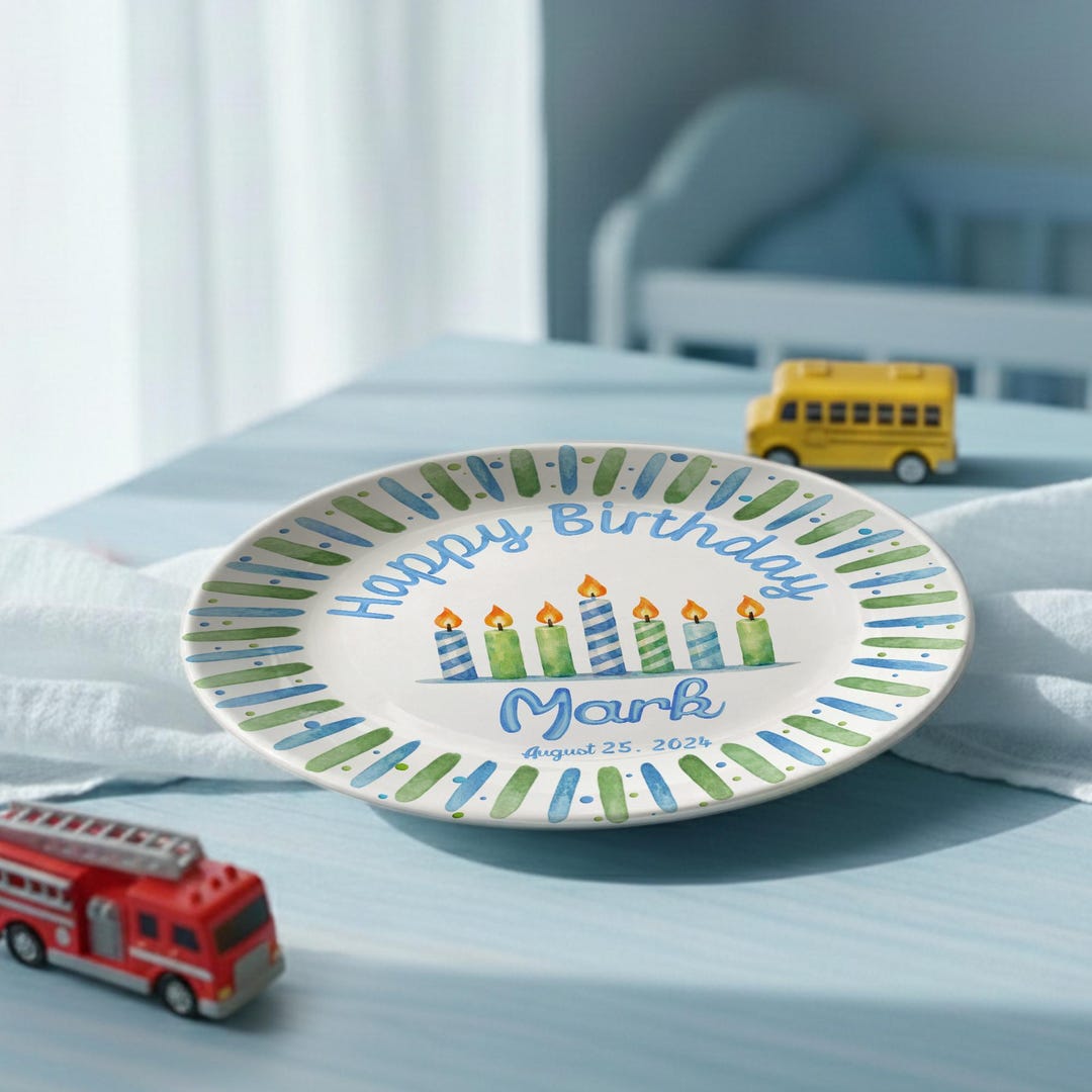 Personalized Hand-Painted Ceramic Birthday Plate - PN17