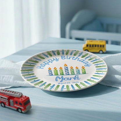 Personalized Hand-Painted Ceramic Birthday Plate - PN17